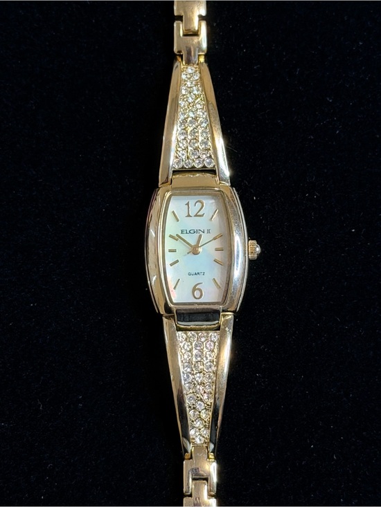Elgin II Women\'s Gold-Tone Crystal Accent Bracelet Watch main image 10